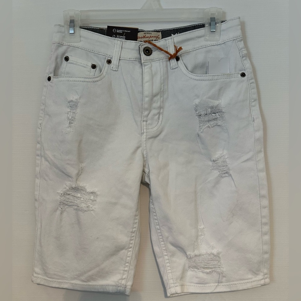 NWT Boys White Ripped Jean Shorts